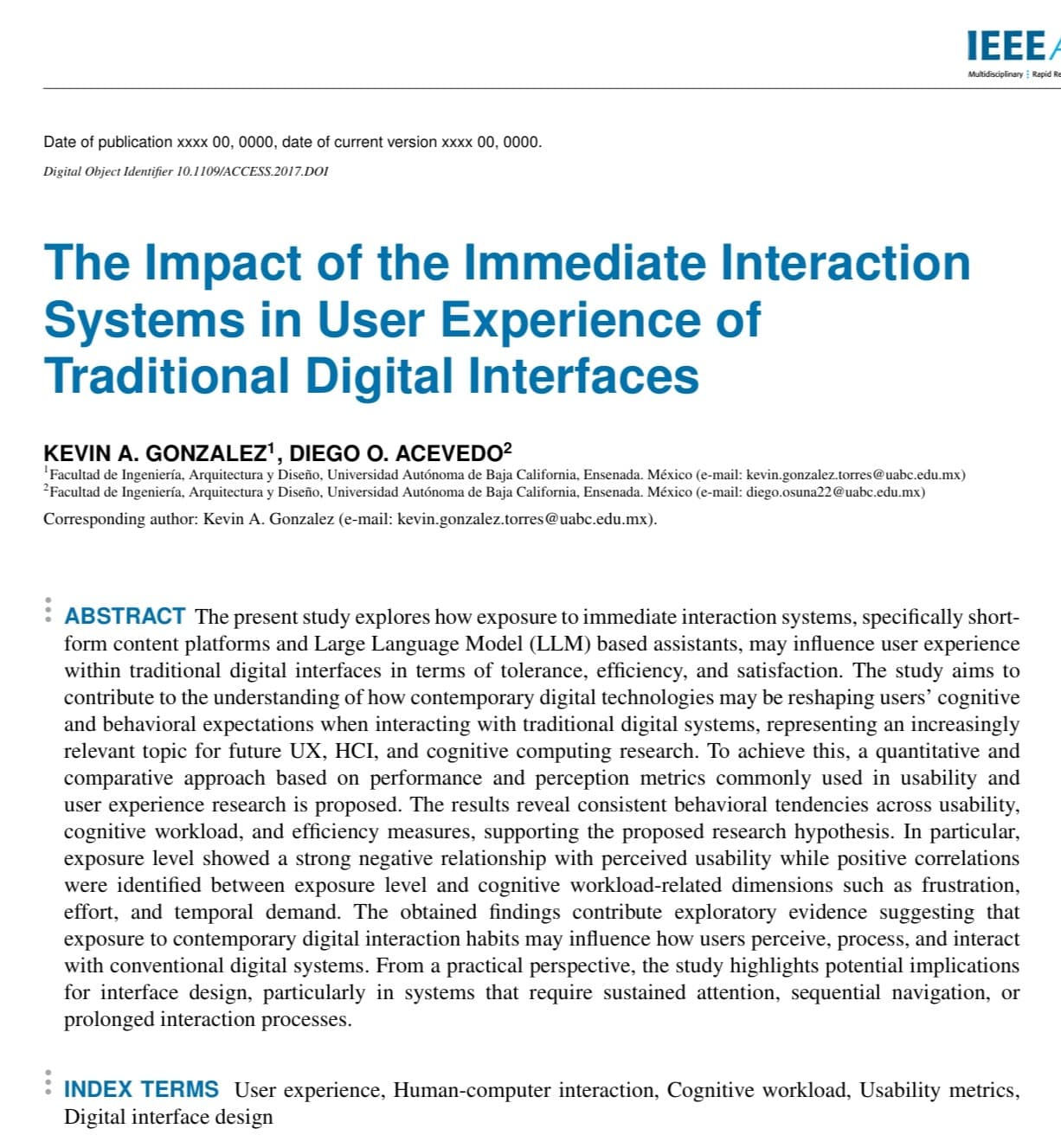 Preview of the immediate interaction systems research paper